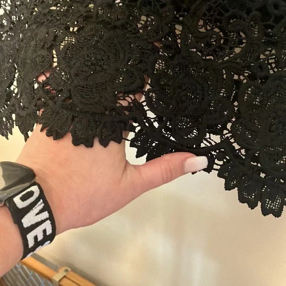 ๐- Beautiful Boho Bodycon Black Lace Pencil Skirt in Size Xl ๐ NWT - Picture 6 of 11
